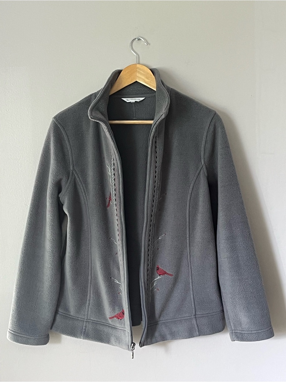 Women’s Northern Reflections Fleece Zip-Up Jacket With Embroidered Cardinal
